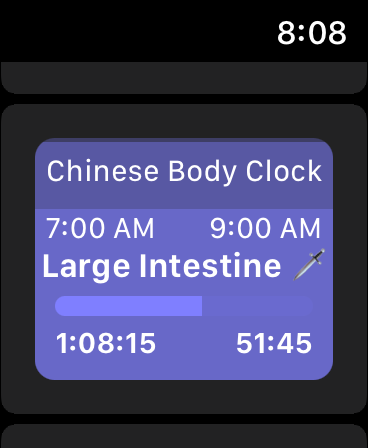 Chinese Body Clock on Apple Watch